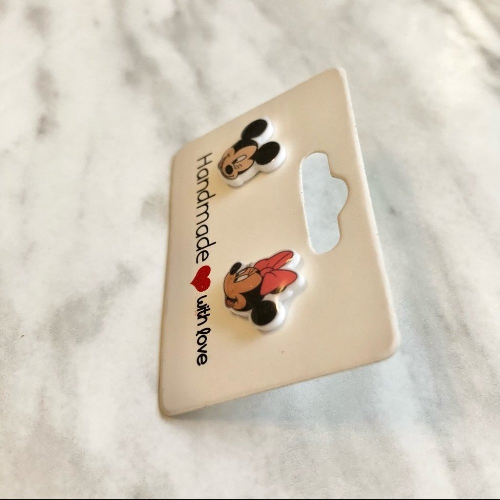 🎉 New Mickey & Minnie Mouse Handmade Earrings - Picture 2 of 4